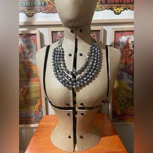 A New Day beaded layered necklace with velvet tie